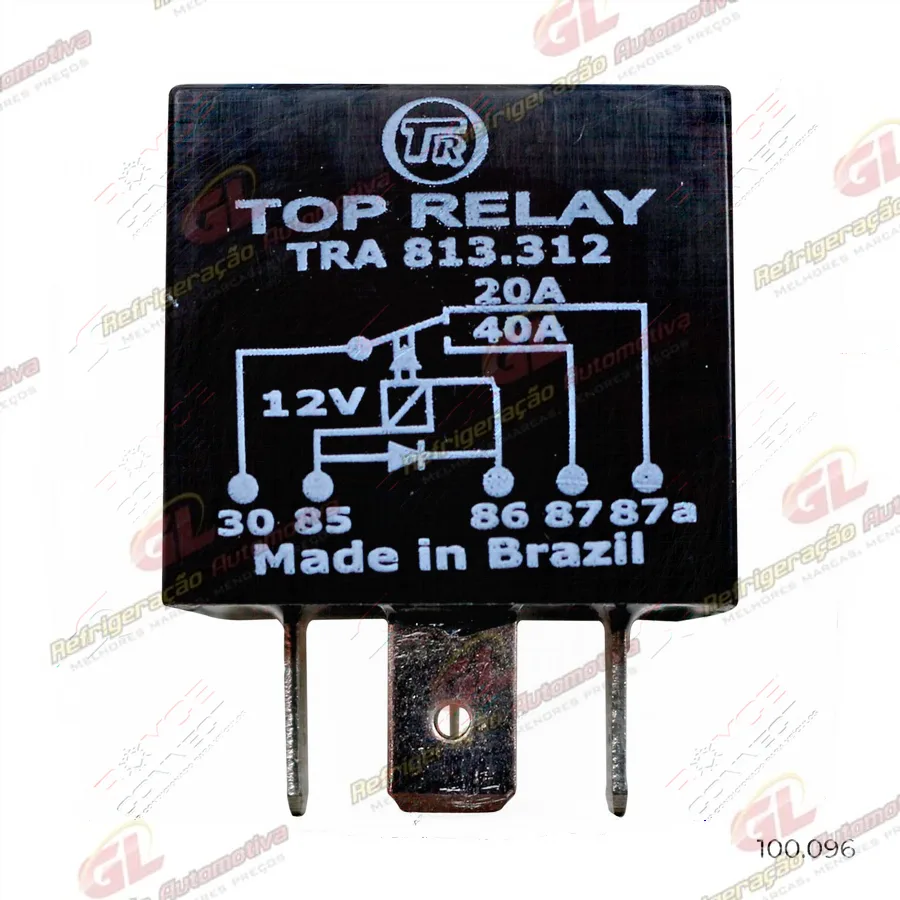 Relé Auxiliar Reversor com Diodo Paralelo a Bobina 5 Terminais sem Suporte 12 Volts 20/40A Selado / Ventilador do Radiador Citröen/ Renault Clio/ Megane/ Scenic/ Traffic 2000> OEM: 7700844253