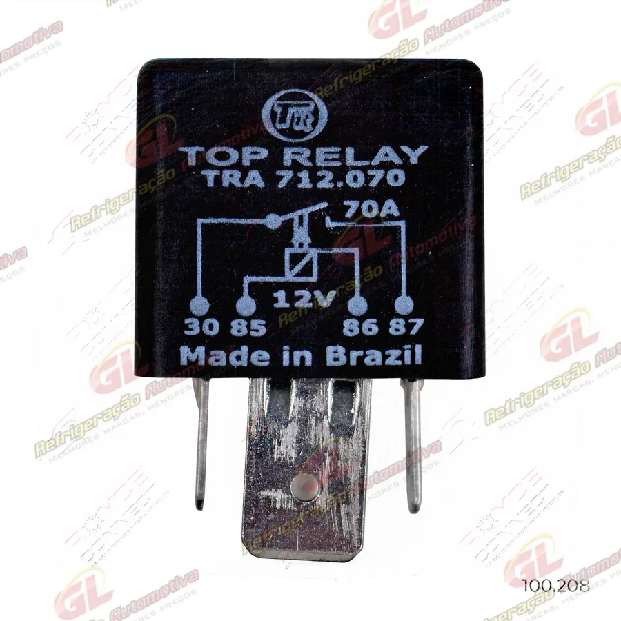 Relé Ar Condicionado Fiat Tempra/ Marea/ Brava/ Palio/ Uno Tipo Inserção do Sistema 4 Pinos 70a. - 12 Volts. 7.606.