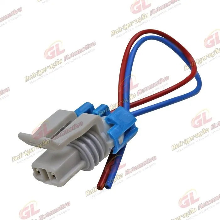 Chicote Conector 2 Vias Magnético Compressor CVC Denso/ Delphi/ Mahle/ Fiat Palio Fire/ Uno Fire/ Doblo/ Mobi 2014>/ Punto/ Chevrolet Astra/ Vectra/ Celta/ Prisma/ Corsa/ Montana/ S10