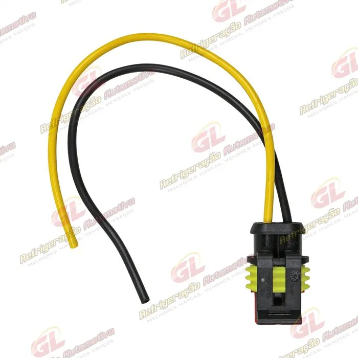 Chicote Conector 2 Vias Magnético Compressor CVC Denso/ Delphi/ Mahle Fiat Palio E.TorQ / Pressostato 2 Vias Chevrolet Silverado