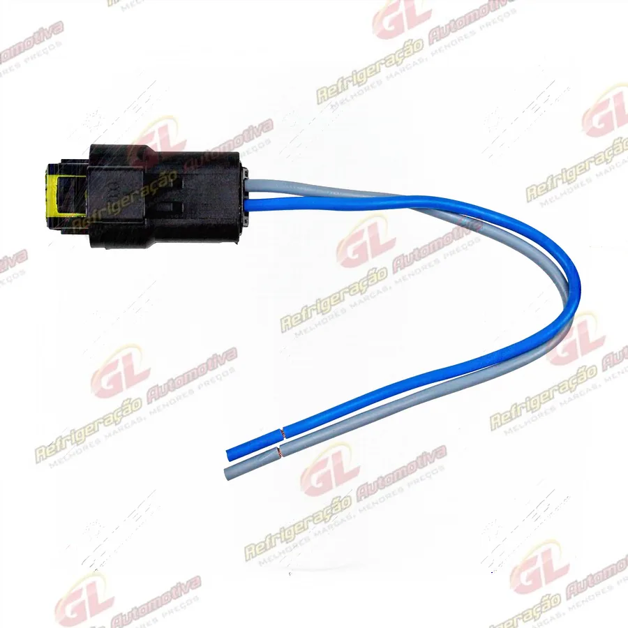 Chicote Conector 2 Vias Magnético Compressor Sanden e Válvula Torre Eletrônica Citroën C3 / C4 Lounge / Picasso Xsara / Peugeot 206/307