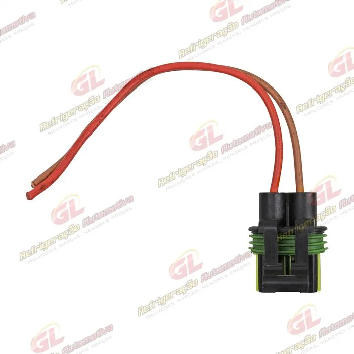 Chicote Conector 2 Vias Eletroventilador Resistência Fiat Palio/ Ford Ecosport/ Fiesta/ Chevrolet Celta/ Corsa/ Volkswagen Gol G5/G6/ G7 / Fox/ Polo