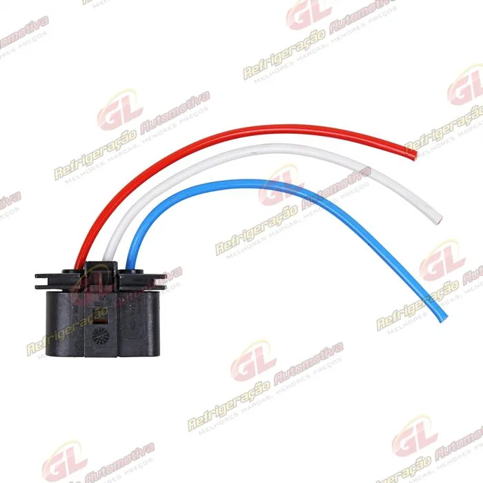 Chicote Conector 3 Vias Motor do Eletroventilador e Resistência Eletroventilador Citröen / Peugeot