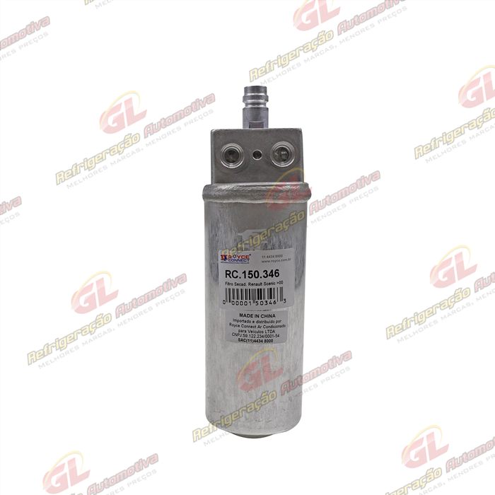 Filtro Secador Renault Scenic 1.6 16v. / 2.0 8v. 1999 Até 2000/ Megane >2004 R134a OEM :77.00.423.936