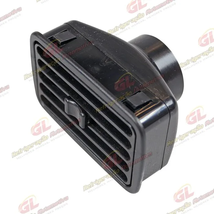 Difusor do Ar Condicionado Universal Retangular - Cor Preto/ com Bocal de 2 Polegadas