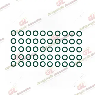 Anel O'ring 7,65x1,78mm HNBR Verde R134a - Pacote Com 50 Pçs