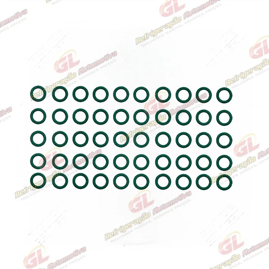 Anel O'ring 7,65x1,78mm HNBR Verde R134a - Pacote Com 50 Pçs