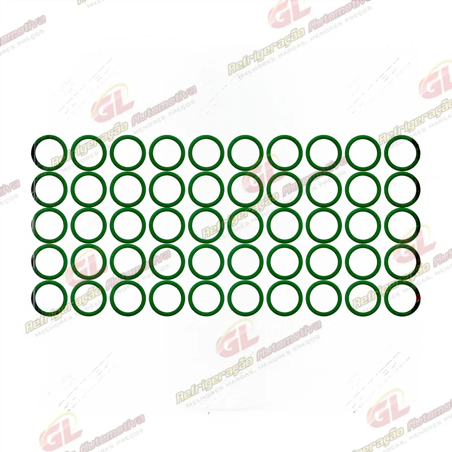 Anel O´ring 12,42x1,78mm HNBR verde R134a - Pacote 50 Pçs