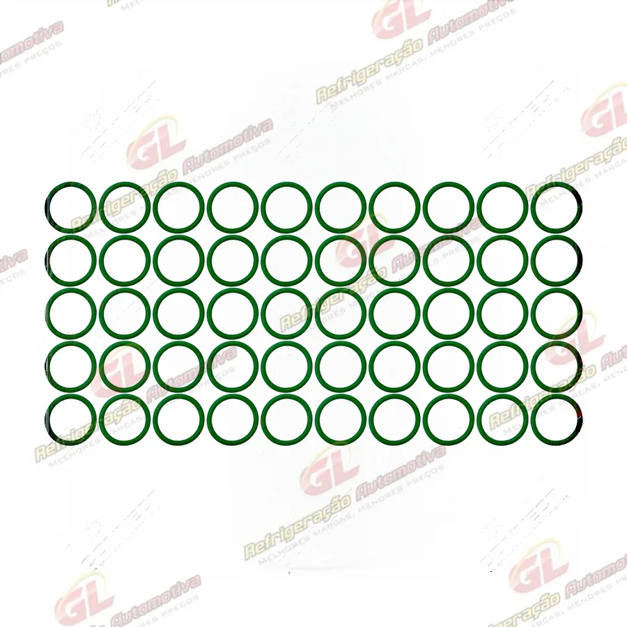 Anel O´ring 12,8x1,6mm HNBR verde R134a - Pacote 50 Pçs