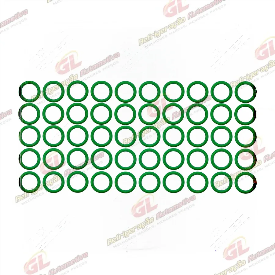 Anel O´ring 13,1x2,7mm HNBR verde R134a - Pacote 50 Pçs