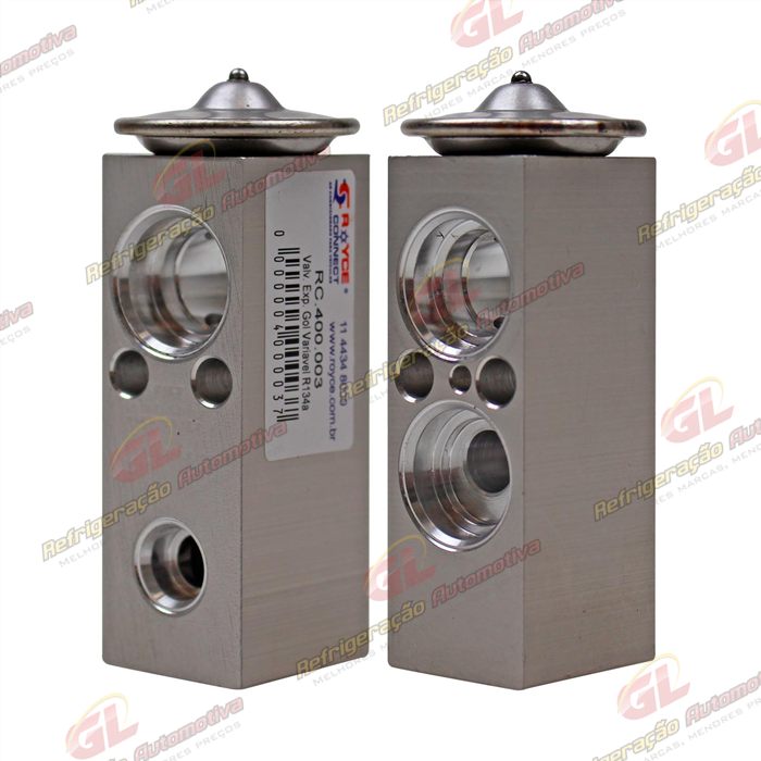 Válvula de Expansão Block 1,5t O'ring R134a Descarga 8x15mm Sucção 14x15mm Gol Variável R134a Qualidade BB