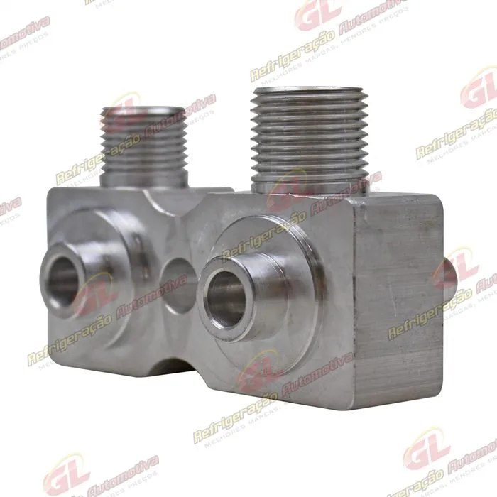 Válvula Conector com Válvula de Serviço Compressor Harrison Chevrolet Corsa com Serviço R134a - Alumínio — foto 3