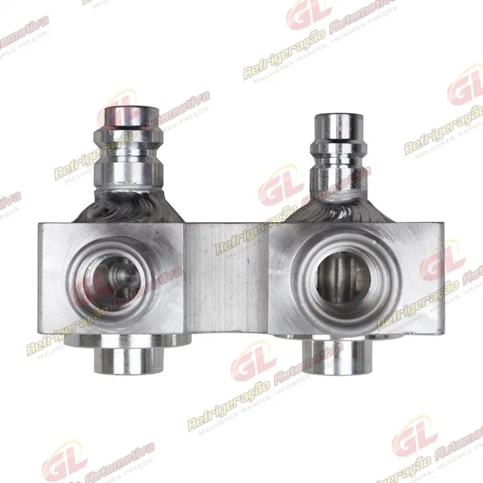 Válvula Conector com Válvula de Serviço Compressor Harrison Chevrolet Corsa com Serviço R134a - Alumínio — foto 7