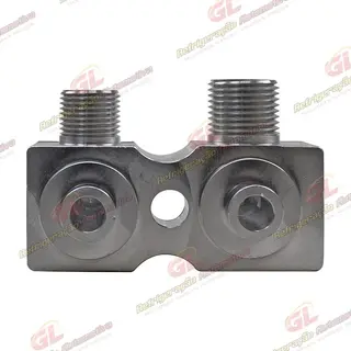 Válvula Conector s/ Válvula de Serviço Compressor Harrison/ Delphi CVC Chevrolet Corsa/ Vectra/ S10 2.4 e 2.8 Diesel - Alumínio