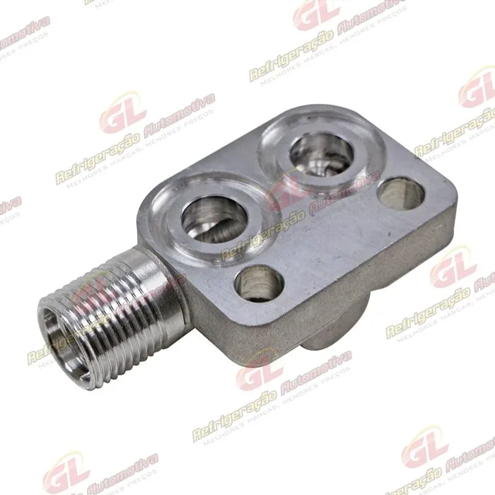 Válvula de Descarga do Compressor Denso 6P148 Com Válvula de Serviço R134a - Alumínio — foto 2