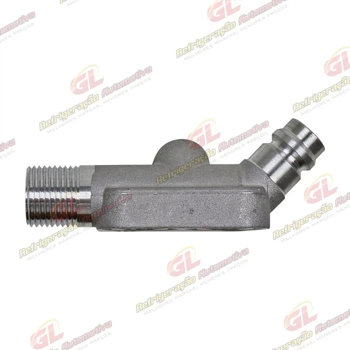 Válvula de Descarga do Compressor Denso 6P148 Com Válvula de Serviço R134a - Alumínio — foto 5
