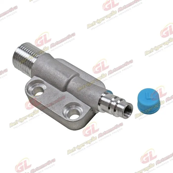 Válvula de Sucção do Compressor Denso 6P148 com Válvula de Serviço R134a - Alumínio