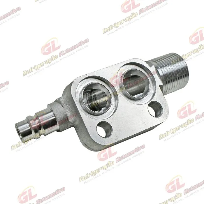 Válvula de Sucção do Compressor Denso 6P148 com Válvula de Serviço R134a - Alumínio — foto 2