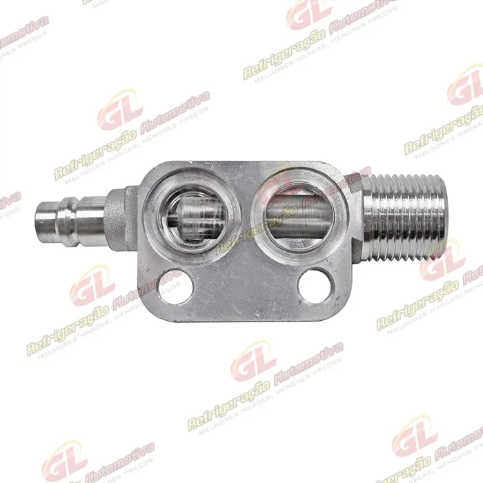 Válvula de Sucção do Compressor Denso 6P148 com Válvula de Serviço R134a - Alumínio — foto 3