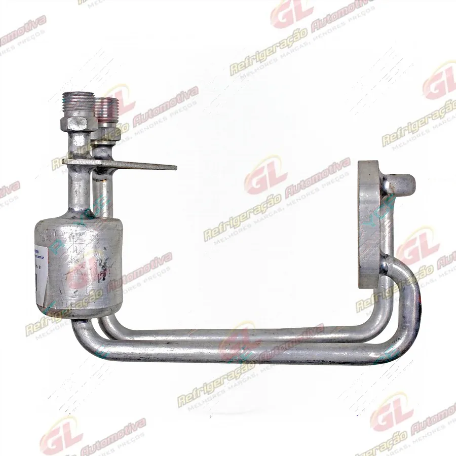 Conector com Mufla 8mm e10mm do Compressor 7B10 Adaptação Gol Mi 8/16 Válvulas - Alumínio