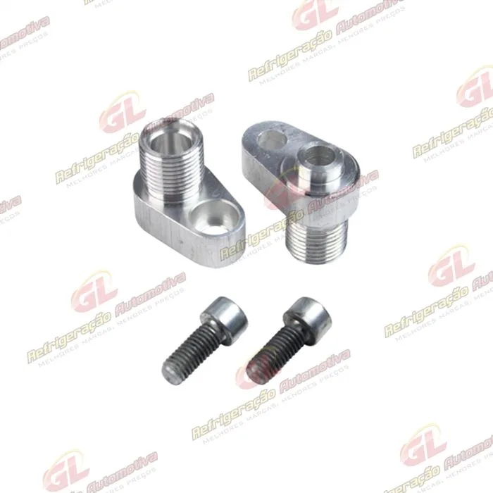 Conector Adaptador para Condensador 650.208 Ford F250/F350/F4000 Saida 8mm Alumínio - Pacote Com 2 Pçs