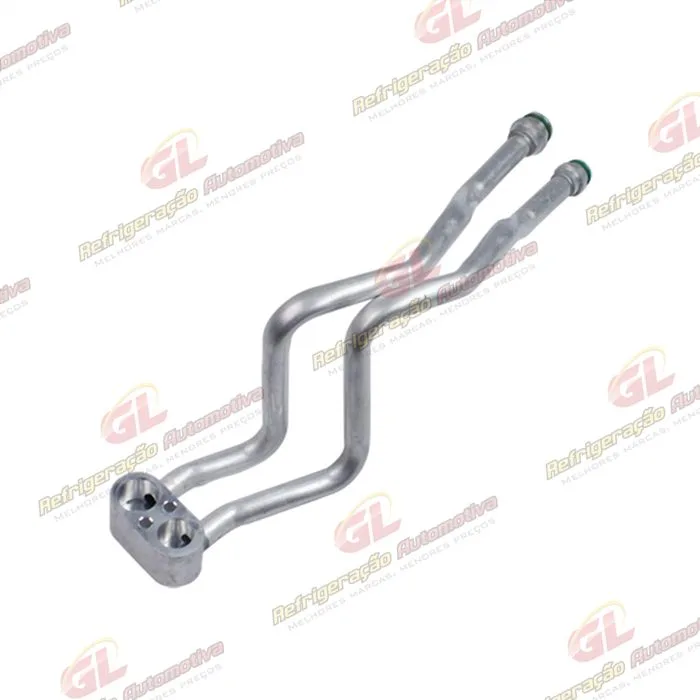 Conector Duplo de Saida do Evaporador Fiat Palio Fire com Válvula Original - Alumínio — foto 2
