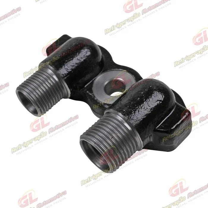 Conector de Descarga e Sucção da Tampa Traseira Compressor Seltec / Sanden - Aço