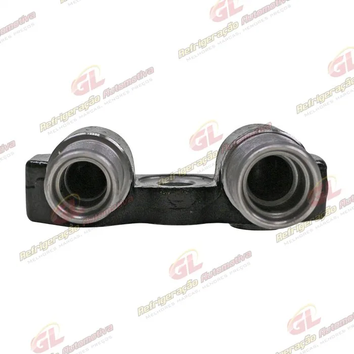 Conector de Descarga e Sucção da Tampa Traseira Compressor Seltec / Sanden - Aço — foto 6