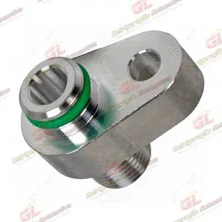 Conector do Condensador Volkswagen Fox / Gol RC.650.121 Radial 8mm Niple 6mm - Alumínio