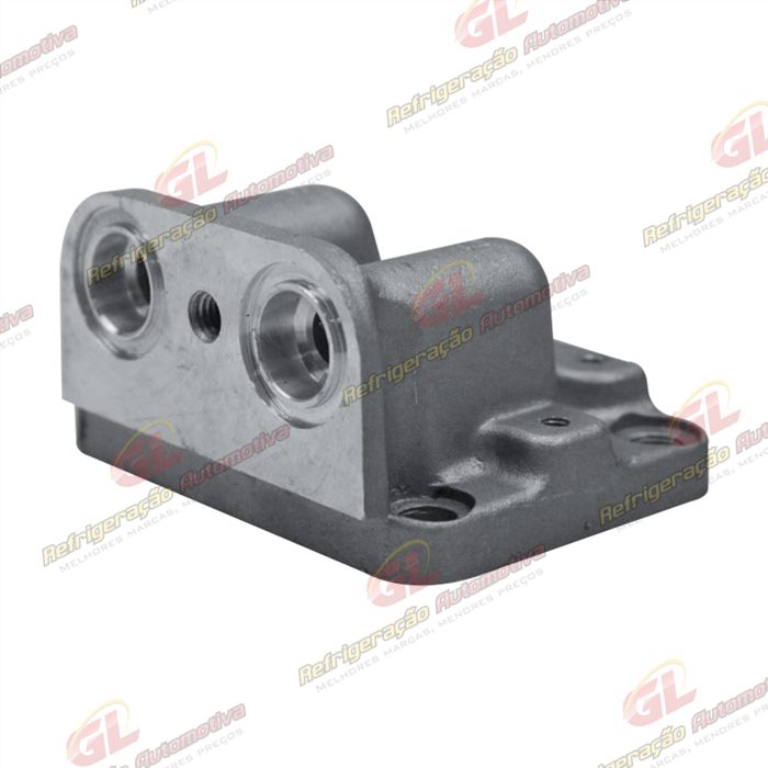 Válvula Conectora do Compressor Denso 10PA15 RC.600.257 Caminhão MB 2831 2009> - Alumínio
