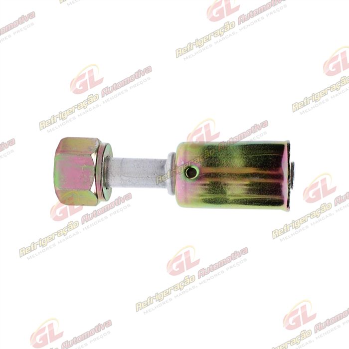 Conexão O'ring Reta Fêmea 06mm Aluminio c/ Clip