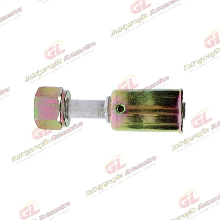 Conexão O'ring Reta Fêmea 06mm Aluminio c/ Clip