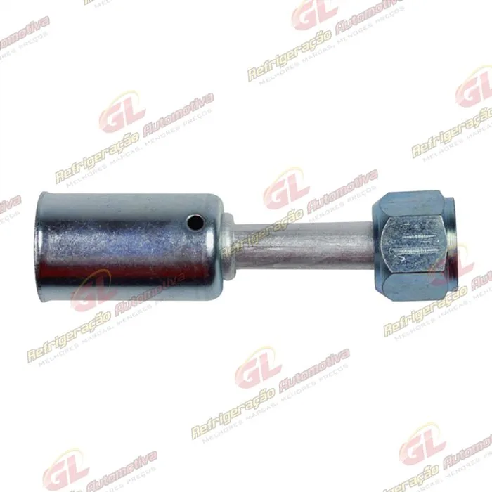 Conexão Flare Reta Fêmea 06mm Aluminio c/ Clip