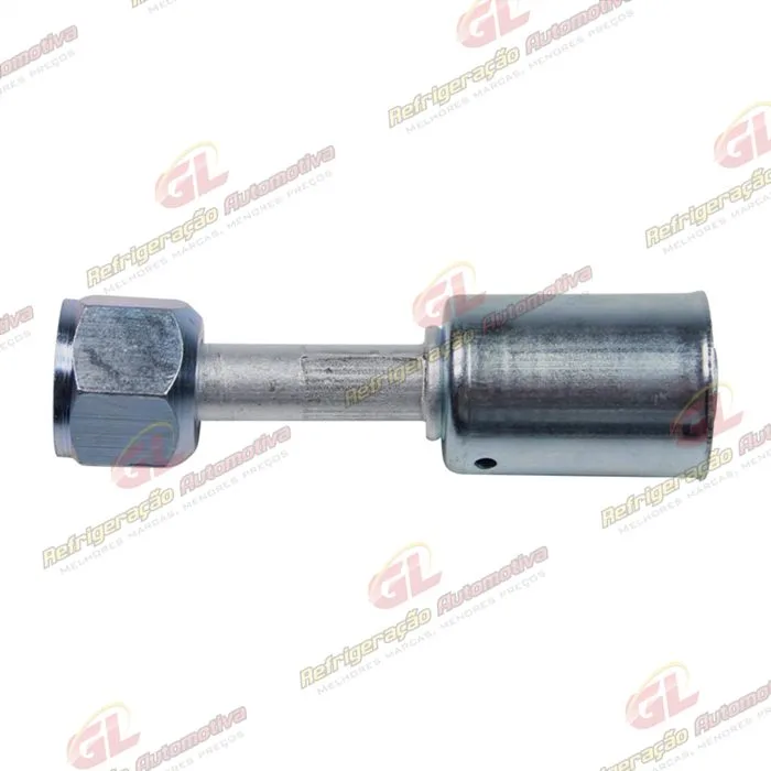 Conexão Flare Reta fêmea 08mm Aluminio c/ clip