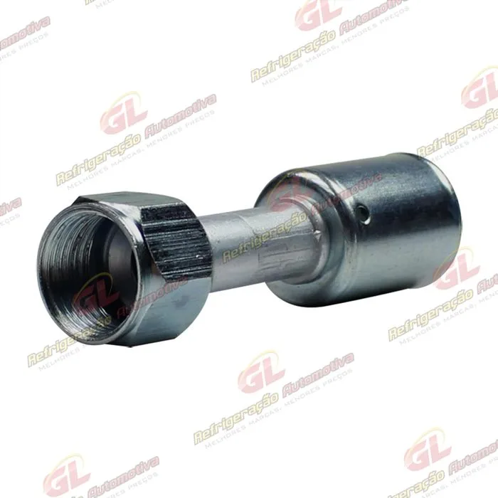 Conexão Flare Reta Fêmea 10mm Aluminio c/Clip — foto 2