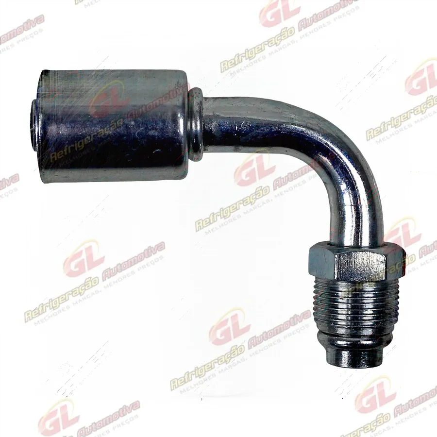 Conexão O'ring 90º Macho 10mm Aço Giratoria c/Clip