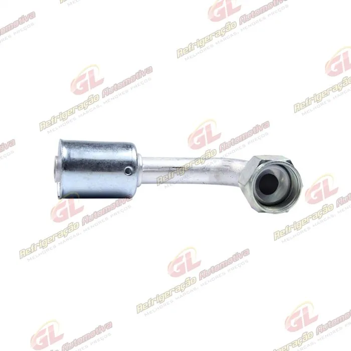Conexão Flare 90º Fêmea 10mm Aluminio c/Clip — foto 2