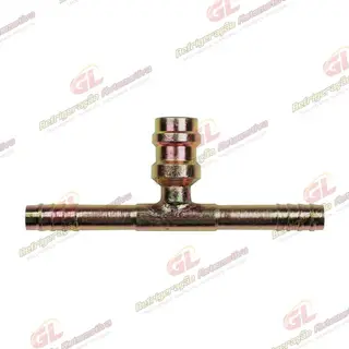 Emenda 06mm Aço c/ Válvula de Serviço R134a s/ Clip