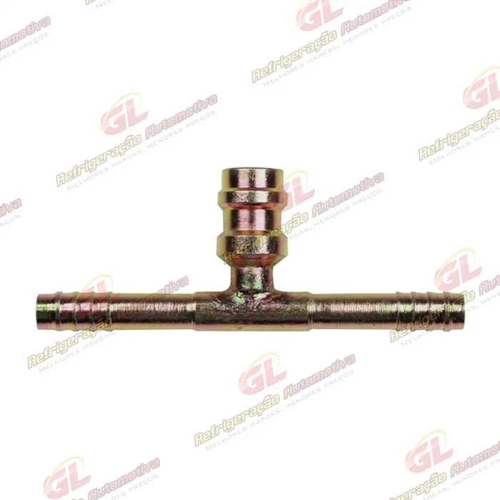 Emenda 06mm Aço c/ Válvula de Serviço R134a s/ Clip