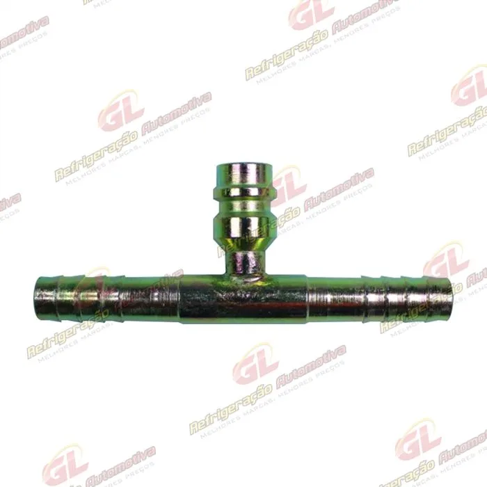 Emenda 08mm Aço c/ Válvula de Serviço R134a s/ Clip