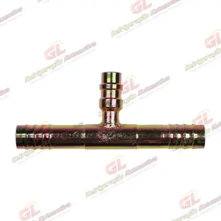 Emenda 10mm Aço c/ Válvula de Serviço R134a s/ Clip