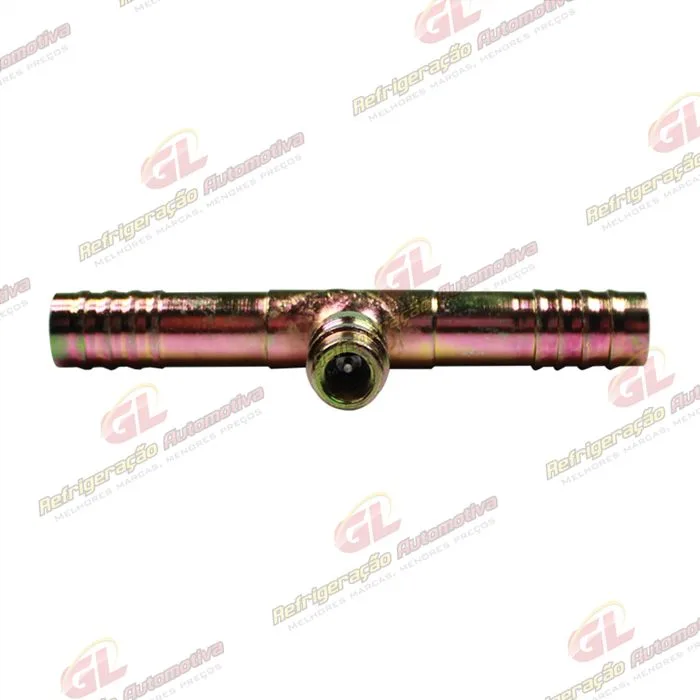 Emenda 10mm Aço c/ Válvula de Serviço R134a s/ Clip — foto 2