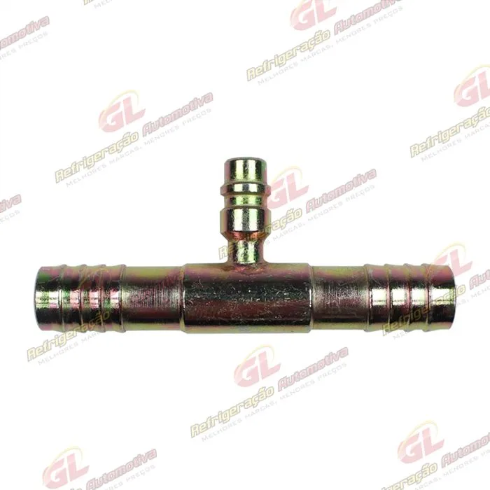 Emenda 12mm Aço c/ Válvula de Serviço R134a s/ Clip