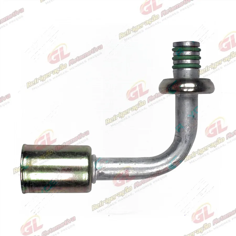 Conexão Spring lock 90º Macho 08mm Aluminio c/ Clip