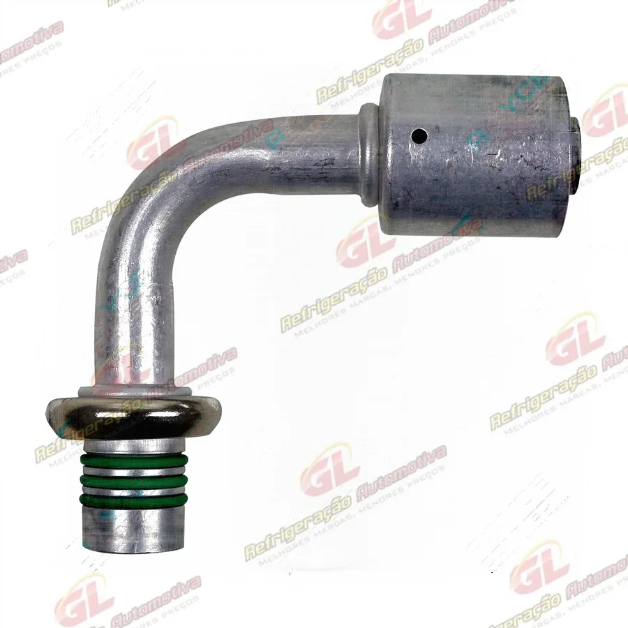 Conexão Spring Lock 90º Macho 12mm Aluminio c/Clip
