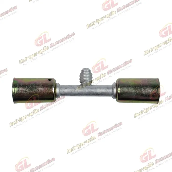Emenda 06mm Aluminio c/ Válvula de Serviço R12 c/ clip