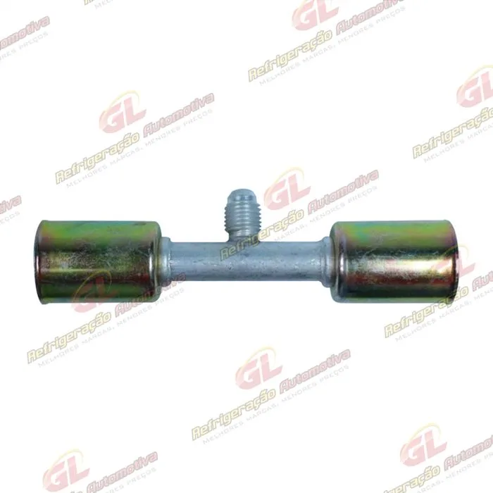 Emenda 08mm Aluminio c/ Válvula de Serviço R12 c/ Clip