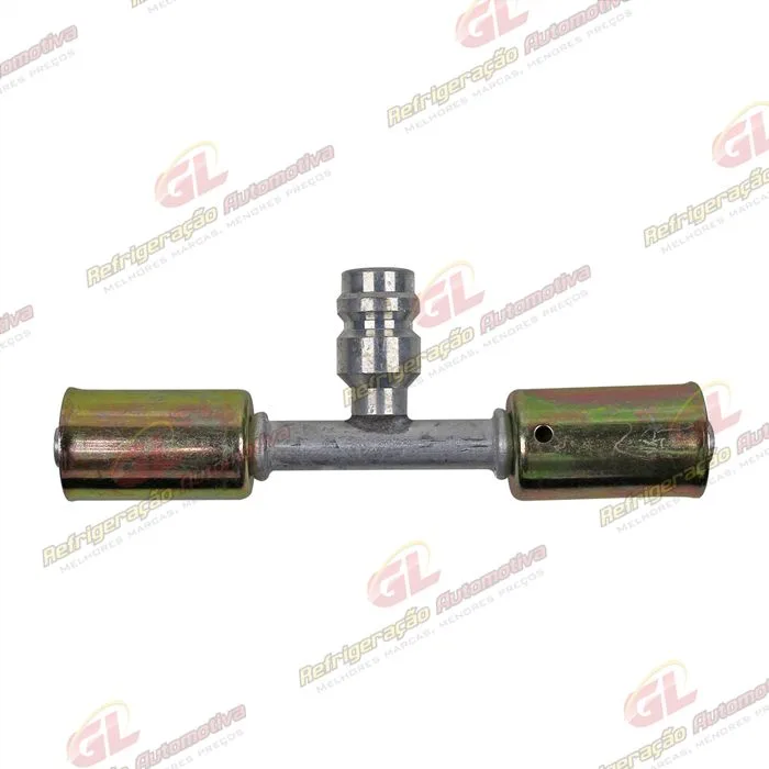 Emenda 06mm Aluminio c/ Válvula de Serviço R134 c/ Clip