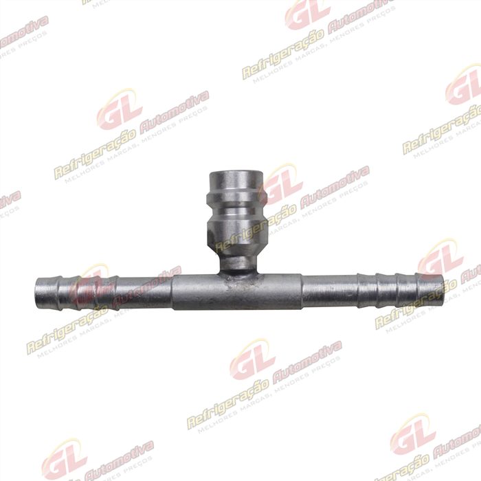 Emenda 06mm Aluminio c/ Válvula de Serviço R134a s/Clip