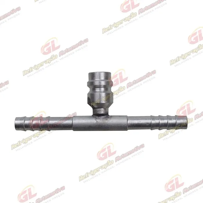 Emenda 06mm Aluminio c/ Válvula de Serviço R134a s/Clip